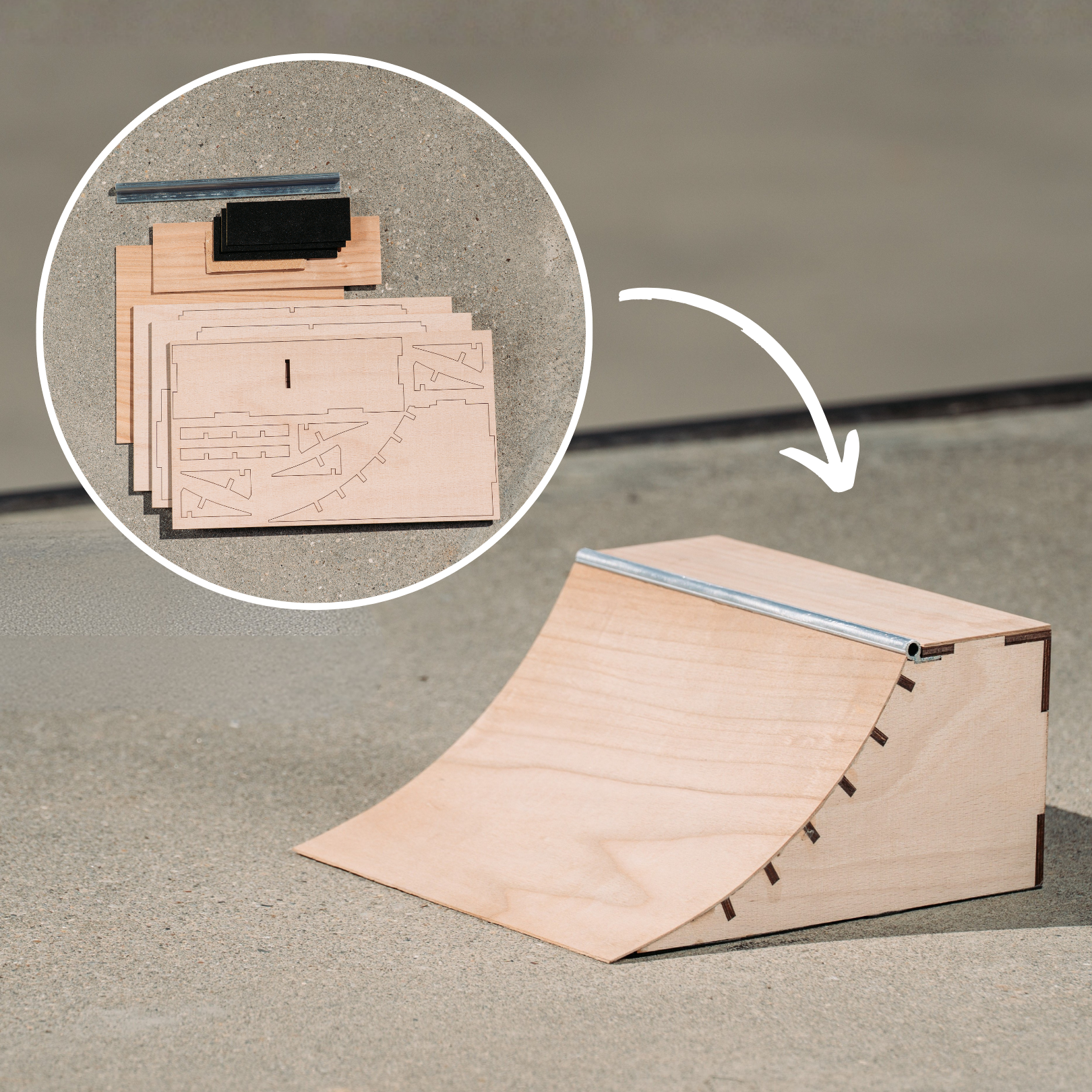 DIY Wooden Quarter Pipe Kit