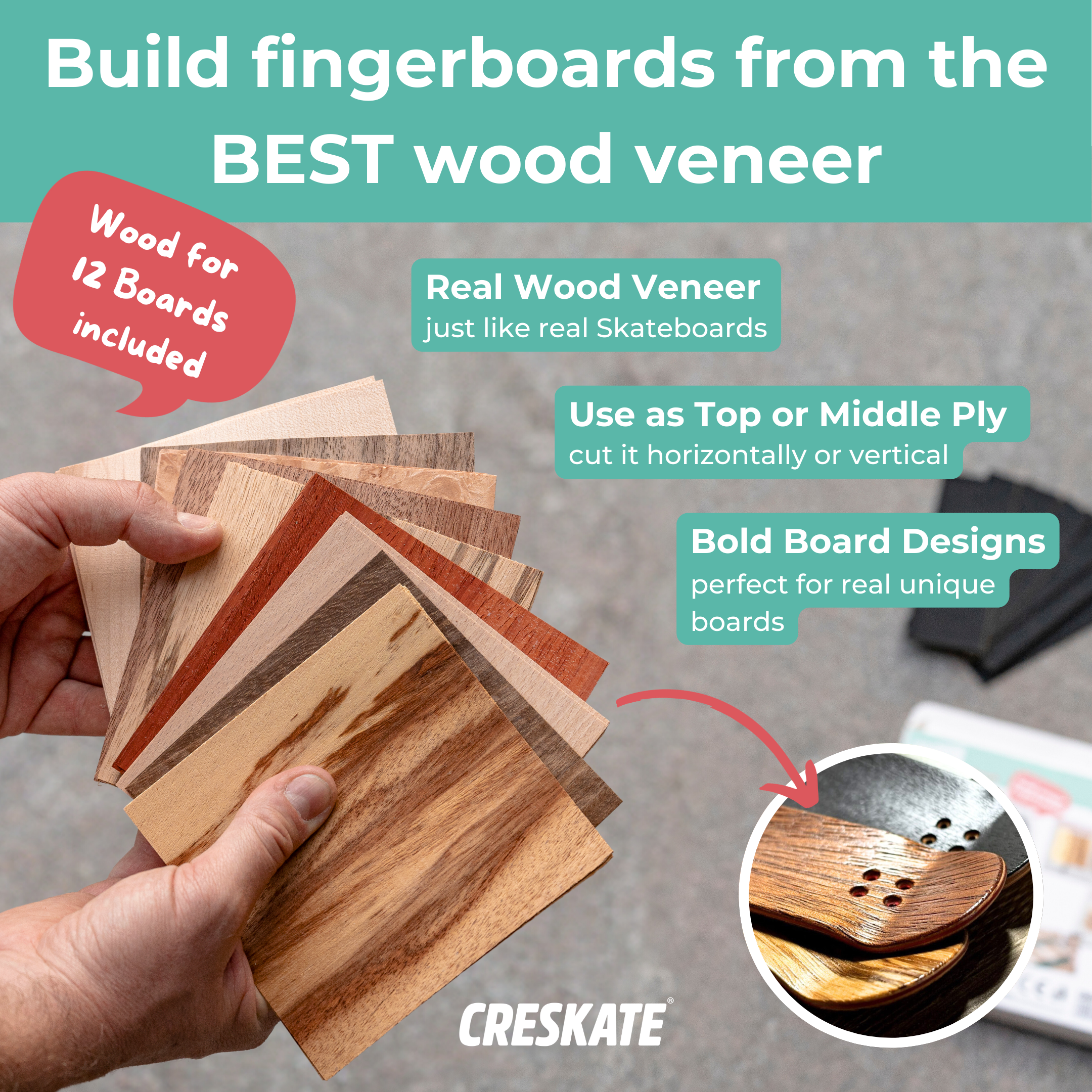 Special Fingerboard Veneer - 12 Boards
