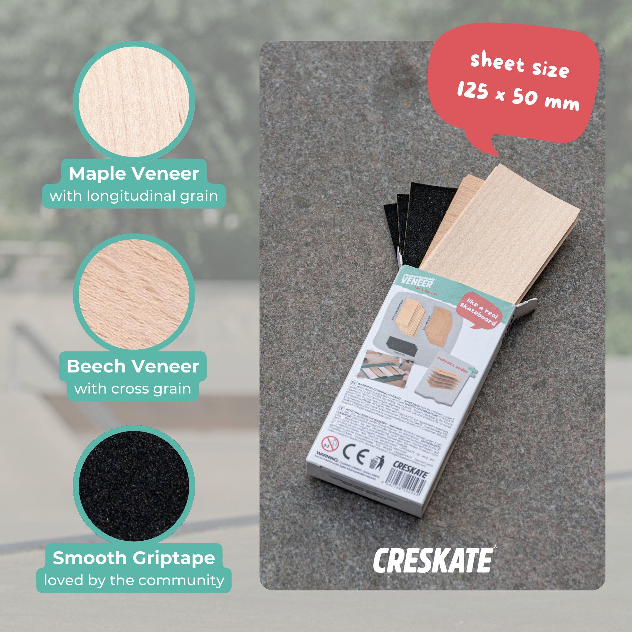 Standard Fingerboard Veneer - 3 Boards