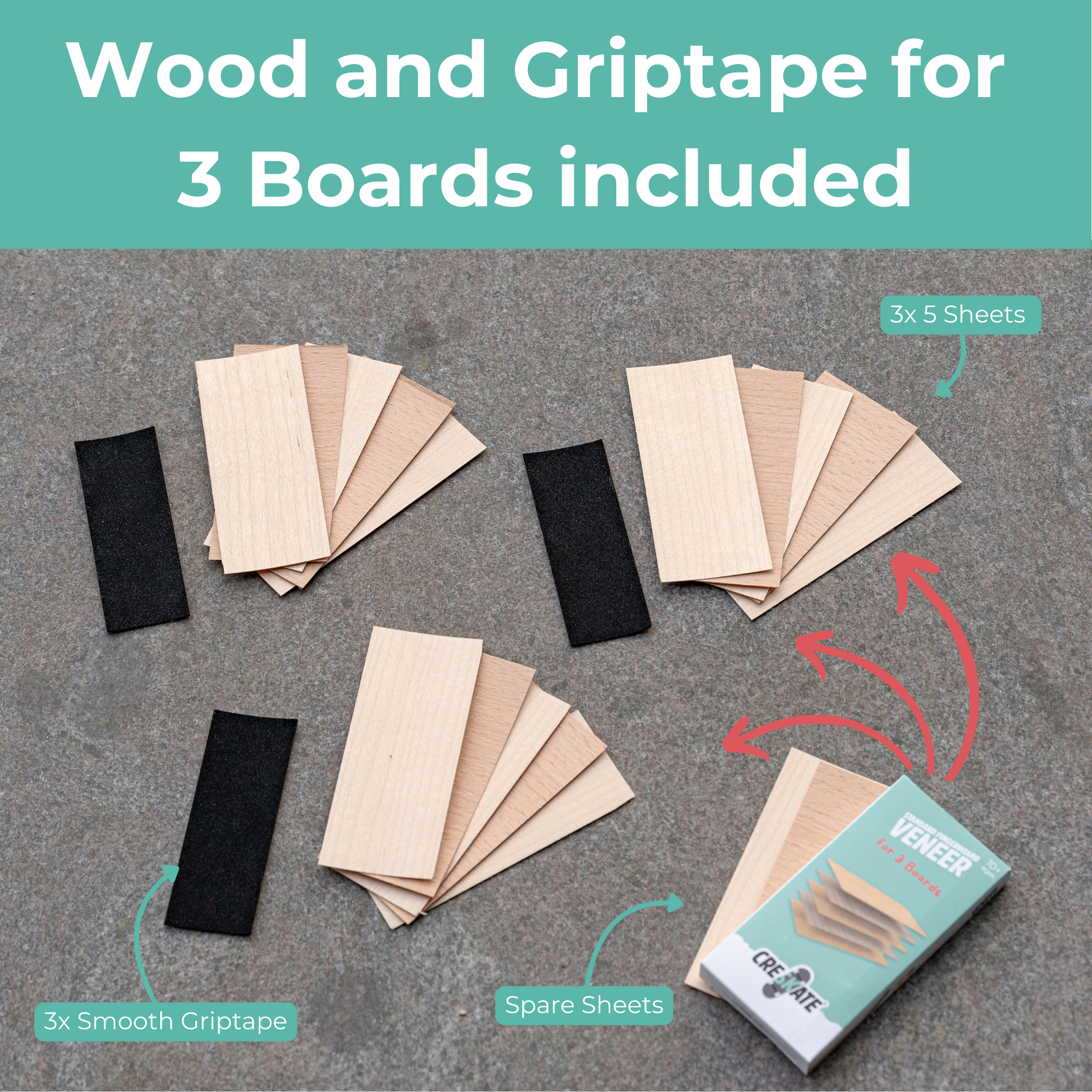 Standard Fingerboard Furnier - 3 Boards