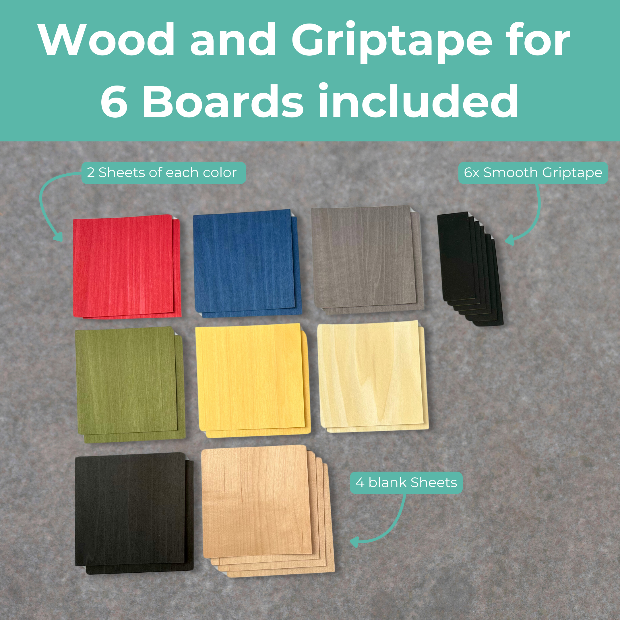 Colored Fingerboard Veneer - 6 Boards