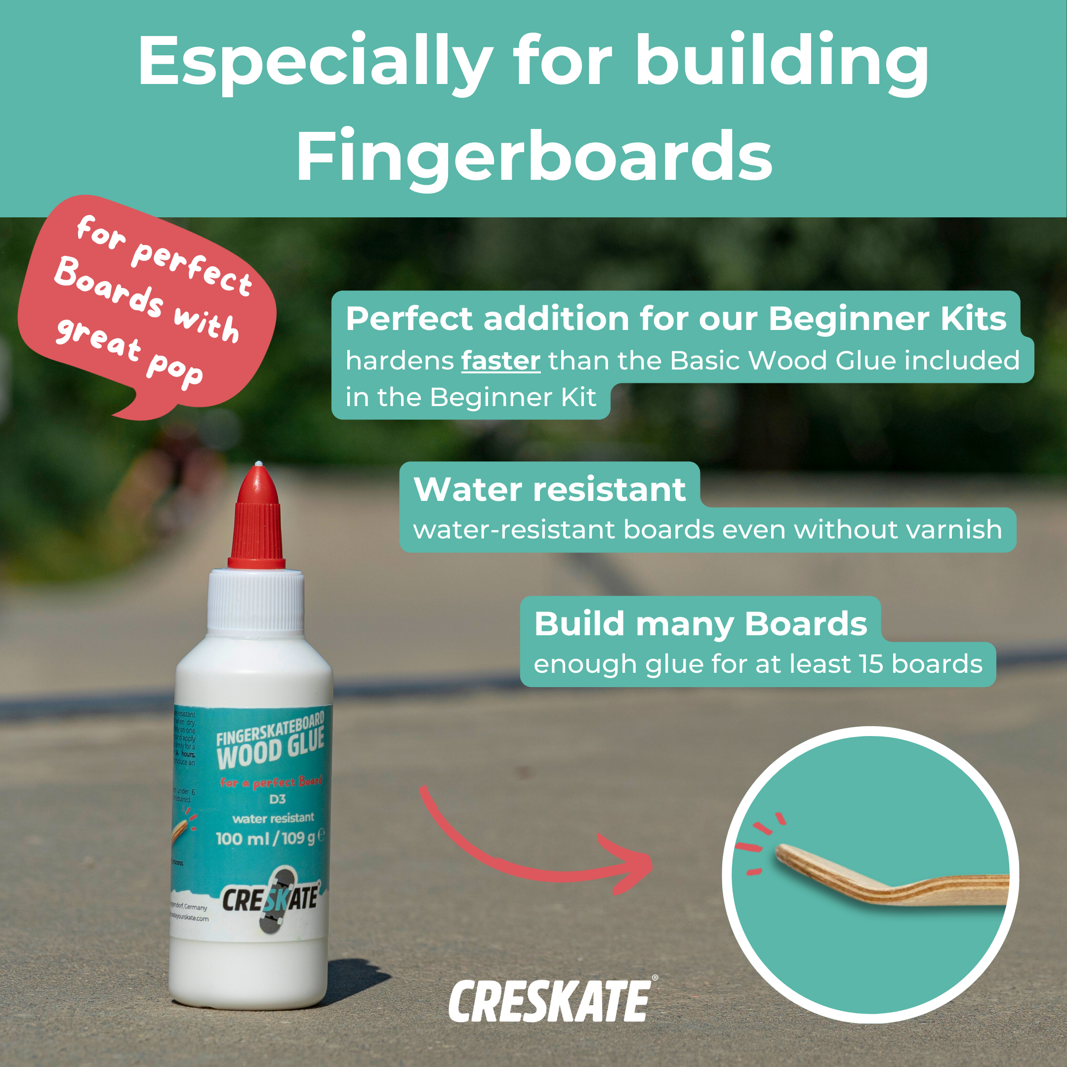 Fingerskateboard Wood Glue - for perfect Boards