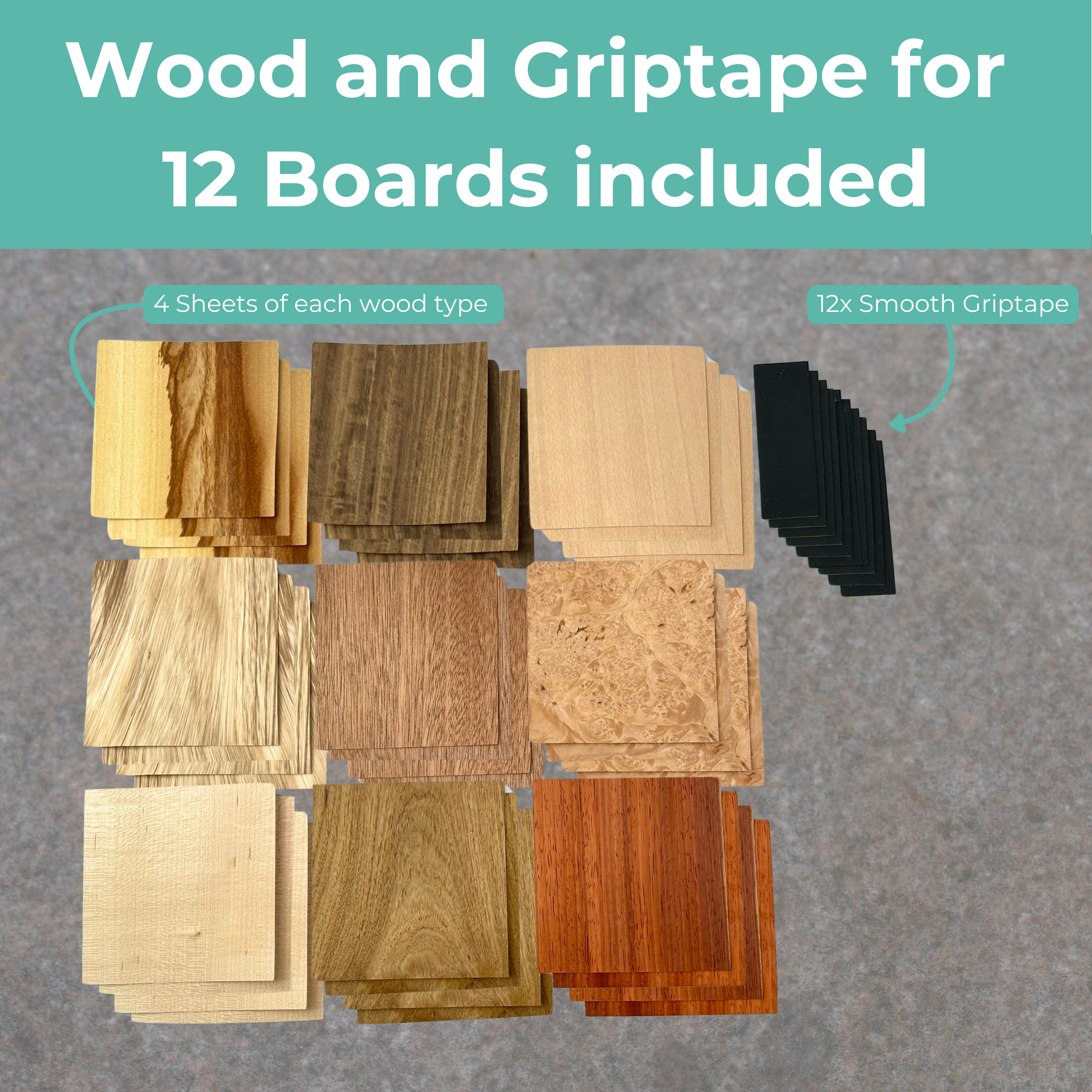 Special Fingerboard Veneer - 12 Boards