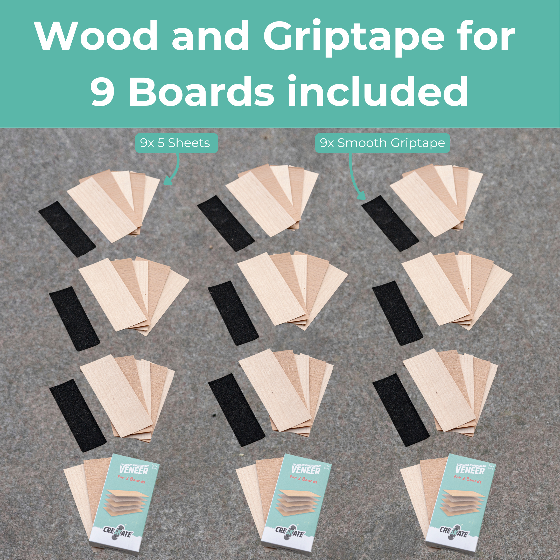 Standard Fingerboard Veneer - 9 Boards